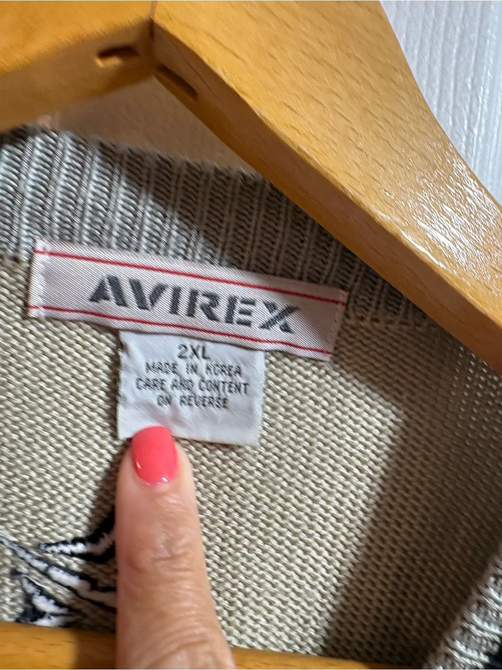 Vintage Avirex Men’s 2XL Graphic Knit Sweater 100% Cotton Y2K Streetwear